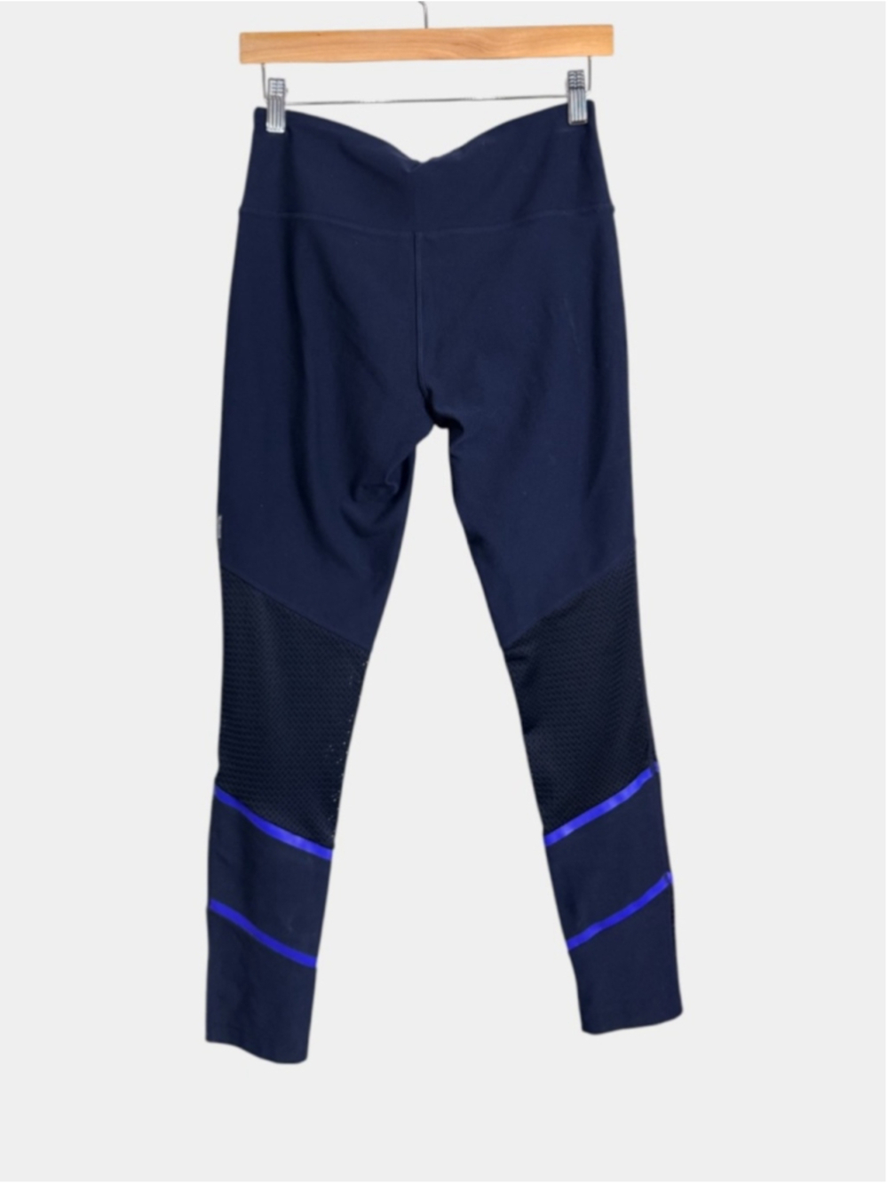 MONDETTA Mesh Blue Leggings High-waisted, Sz S - Picture 3 of 9